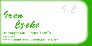 iren czeke business card